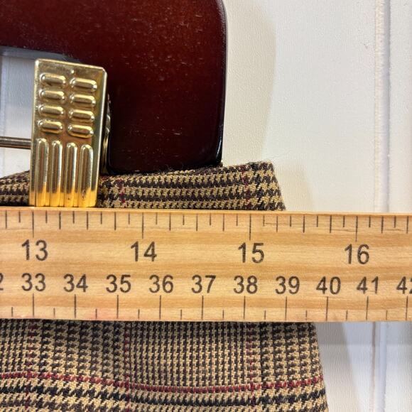 Company Ellen Tracy Dk Academia Houndstooth Embroidered Wool Skirt Size 8 Brown - Picture 4 of 10